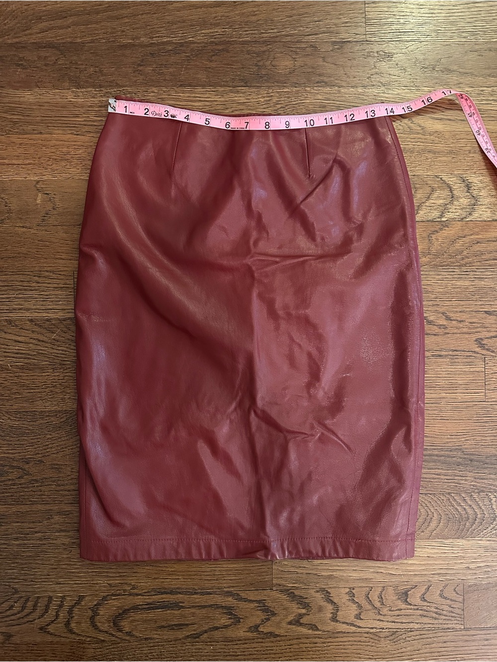Women’s Burgundy Leather Pencil Skirt